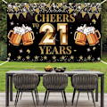 Miniatyrbilde 5 av 5: Hurra for 21-årsdagsbursdagsbannere Gratulerer med 21-årsdag Bursdagsbakgrunn 21-årsdag Bursdagsfest Skiltdekorasjoner Rekvisita Jenter Gutter