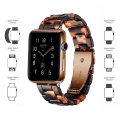 Miniatyrbillede 3 af 7: Kompatibel med Apple Watch-remme 38-40mm/42-44mm Serie 5/4/3/2/1, Slank Resin-armbånd -42-44mm-skildpadde