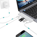 Pikkukuva 6 / 7: All-in-1-monitoiminen kaksipäinen Type-c-keskitin Telakointiasema Apple-kannettaville tietokoneille, joissa on USB-C (100 W PD) - hopea