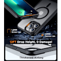 Pikkukuva 5 / 7: Magneettinen iPhone 16 Pro Max -kotelo, [Sisäänrakennettu näkymätön jalusta][Yhteensopiva MagSafe-tekniikan kanssa] [Sotilastason iskunkestävä] Ohut läpikuultava Black Matte iPhone 13 Pro Max