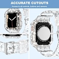 Miniatyrbild 2 av 5: Kompatibel med Crystal Clear Apple Watch-armband, 41mm 40mm 38mm med stötfångarhölje för män och kvinnor Jelly Sport-fodral och armband