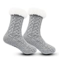 Miniatyrbillede 2 af 8: Herre Fuzzy Slipper Sokker Vinter Hyggelig Fluffy Hytte Varm Blød Fleece Foring Tyk Komfortabel Strikkede Non Slip Jule Hjemmesokker ljusgrå