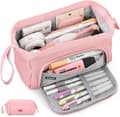 Rosa pennal med stor kapasitet