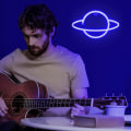 Miniatyrbillede 3 af 5: Planet Neon Lys - Cool Blå Planet Led Skilt til Vægdekoration - Hængende Saturn LED Lys - Planet Lys til Soveværelse, Spillerum (blå)