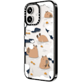 Miniatyrbilde 6 av 6: Kompakt iPhone 16 Pro Max Deksel [Lettvekt / 1,2 m 2X Militær Grad Fallbeskyttelse/Slank] - Kirsebær - Klar Svart Floating Capybara iPhone 16 Plus