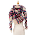 Miniatyrbillede 2 af 7: Mode Vinter Varmt Stort Tartan Tæppe Plaid Sjal SJ-09# Beige color grid 135x135x200cm