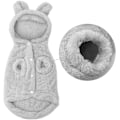 Miniatyrbillede 2 af 5: Vintervarme Små Hundepj'er til Hvalpe, Sød Kanin Design Pet PJS Jumpsuit, Blød Fleece Hoodie Tøj til Chihuahua Yorkie Puddel - Grå - S