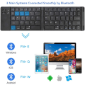 Pikkukuva 5 / 7: Kaksinkertainen taittuva langaton Bluetooth-näppäimistö, Mini langaton näppäimistö yhteensopiva IOS iPadin, Android-tabletin, Windows PC:n jne. kanssa - ruusukulta
