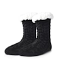 Miniatyrbillede 2 af 8: Herre Fuzzy Slipper Sokker Vinter Hyggelige Fluffy Hytte Varme Bløde Fleece Foring Tykke Komfortable Strikkede Skridsikre Jule Hjemmesokker svart