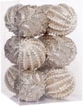 Julkulor 12-pack 8 cm - Champagnefärgade juldekorationer för gran och fest