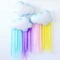 Miniatyrbillede 5 af 5: 6 stk. 21 tommer Hvide Sky Folieballoner til Babyshower Blå Hvid På Sky Tema Fødselsdagsfest Dekorationer (6 stk. sky)