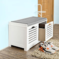 Miniatyrbillede 7 af 7: SoBuy Skobænk med grå hynde, FSR23-K-W White Bench with 2 baskets