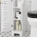 Pikkukuva 8 / 9: SoBuy WC paperiteline kylpyhuone kaappi Hyllykokonaisuus BZR85-W Toilet paper holder