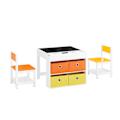 Pikkukuva 2 / 8: SoBuy 2-osainen Lasten pöytä ja tuolisarja KMB75-K-W Table:60*60*50cm