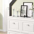 Miniatyrbillede 4 af 9: SoBuy Skobænk med hynde skoholder Træbænk, Skoreol, FSR79-W White L105*B24*H83cm