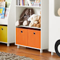 Miniatyrbillede 5 af 7: SoBuy Børnebogreol Magasinholder med 2 kurve KMB68-W L61*B25*H110cm