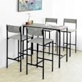 Pikkukuva 6 / 6: SoBuy Baaripöytä ja 4 baarijakkaraa Keittiön pöytä OGT14-HG Gray Rectangular table with 4 chairs