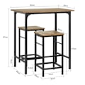 Miniatyrbild 2 av 7: SoBuy barbord och 2 pallar Matgrupp Köksbord OGT10-PF brown table with 2 stools