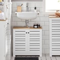 Miniatyrbillede 1 af 9: SoBuy Hjørneunderskab Underskab Badeværelsesskab BZR40-W Sink cabinet(on wall)