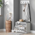Miniatyrbillede 9 af 9: SoBuy Skobænk med hynde Skoreol med skoopbevaring FSR16-HG White+Gray 60*30*46cm