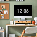 Miniatyrbillede 1 af 9: SoBuy Monitorstativ 2 skuffer Opbevaringsboks BBF02-WN White-Nature 47*18*11cm