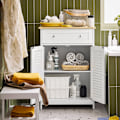 Miniatyrbillede 9 af 9: SoBuy Badeværelsesskab Kommodeskab Skænk FRG238-WN White Base cabinet