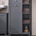 Pikkukuva 6 / 9: SoBuy kylpyhuone kaappi Pyykkikaappi pyykkikorin BZR104-DG Grey High cabinet