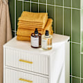 Pikkukuva 4 / 9: SoBuy Kylpyhuonekaappi pesukorilla Pyykkikaappi BZR180-W Laundry basket cabinet