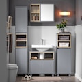 Miniatyrbillede 1 af 7: SoBuy Spejlskab Vægskab Badeværelsesskab Overskab BZR149-DG Gray Wall cabinet