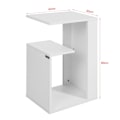 Miniatyrbild 2 av 6: SoBuy Soffbord med 3 hyllor, Sidobord Cafébord Sängbord FBT69-W Vit 40 x 30 x 60 cm