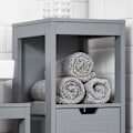 Miniatyrbillede 6 af 8: SoBuy, Pladsbesparende badeværelsesskab FRG127-SG Grey Base cabinet