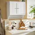 Pikkukuva 8 / 8: SoBuy kylpyhuone kaappi Seinäkaappiin pyyhetelineellä BZR84-W white Wall cabinet with 2 doors