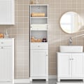 Miniatyrbild 1 av 10: SoBuy Högskåp med hyllor Badrumsskåp Badrumsmöbler BZR17-W White High cabinet