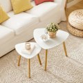 Miniatyrbild 8 av 9: SoBuy Soffbord,Sidobord,Satsbord set om 2,Cafébord,vit,FBT74-W white