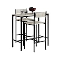 Pikkukuva 3 / 9: SoBuy Baaripöytä ja 2 baarituolit Ruokailuryhmä OGT03-HG Gray Rectangular table with 2 chairs
