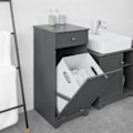 Pikkukuva 1 / 7: SoBuy Pyykkikaappi Kylpyhuone kaappi Pyykkikori BZR21-DG Grey Laundry cabinet(1 door)