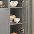 Miniatyrbillede 6 af 9: SoBuy Konsolbord Vitrineskab Sidebord FSB82-HG Grey