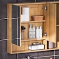 Miniatyrbillede 5 af 9: SoBuy Spejlskab Vægskab Badeværelsesskab Overskab BZR177-N Mirror Cabinet