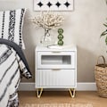 Miniatyrbild 7 av 7: SoBuy Nattduksbord med 2 lådor Soffbord Sidobord Sängbord FBT123-W