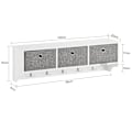 Miniatyrbillede 2 af 9: SoBuy Knagerække med 3 kurve og 5 kroge, Væghylde FRG282-W White