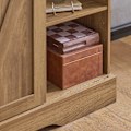 Miniatyrbild 7 av 8: SoBuy Öppet skåp Vitrinskåp Skänk Avlastningsbord FSB60-BR Wood Cabinet with 2 doors