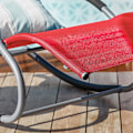 Pikkukuva 7 / 8: SoBuy 2 x Puutarhan keinutuolit jalkatuella Aurinkotuolit Kansit Red 2 Pieces