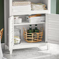 Miniatyrbillede 6 af 8: SoBuy Badeværelsesskab med låger Højt stel hylder BZR13-W White Narrow cabinet