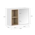 Miniatyrbillede 2 af 8: SoBuy Spejlskab Vægskab Badeværelsesskab Overskab BZR149-W White Wall cabinet