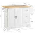 Pikkukuva 3 / 11: SoBuy Keittiösaareke kaappi ja klaffipöytä FKW41-WN White tabletop in wood