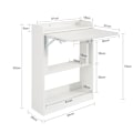 Miniatyrbillede 3 af 8: SoBuy Pladsbesparende klapbord 2 hylder skrivebord reol FWT92-W White