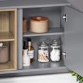 Miniatyrbillede 5 af 7: SoBuy Spejlskab Vægskab Badeværelsesskab Overskab BZR149-DG Gray Wall cabinet