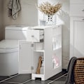 Pikkukuva 1 / 9: SoBuy WC paperiteline kylpyhuone kaappi HyllykokonaisuusBZR106-W White Toilet paper holder