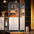 Pikkukuva 1 / 10: SoBuy Kylpyhuonekaappi Pyykkikaappi Korkea kaappi BZR155-W High cabinet