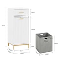 Miniatyrbild 3 av 9: SoBuy Badrumsskåp med tvättkorg Förvaringsmöbel badrum BZR180-W Laundry basket cabinet